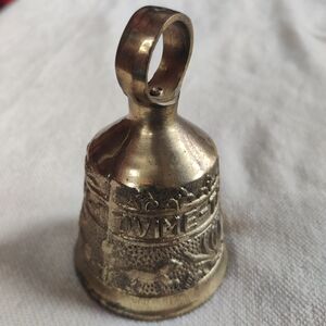 Vintage Brass Bell Monastery Latin Words VOCEM-MEAM-A-OVIME-TANGIT 4.25”